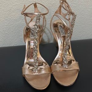 Badgley Mischka Rose gold heels